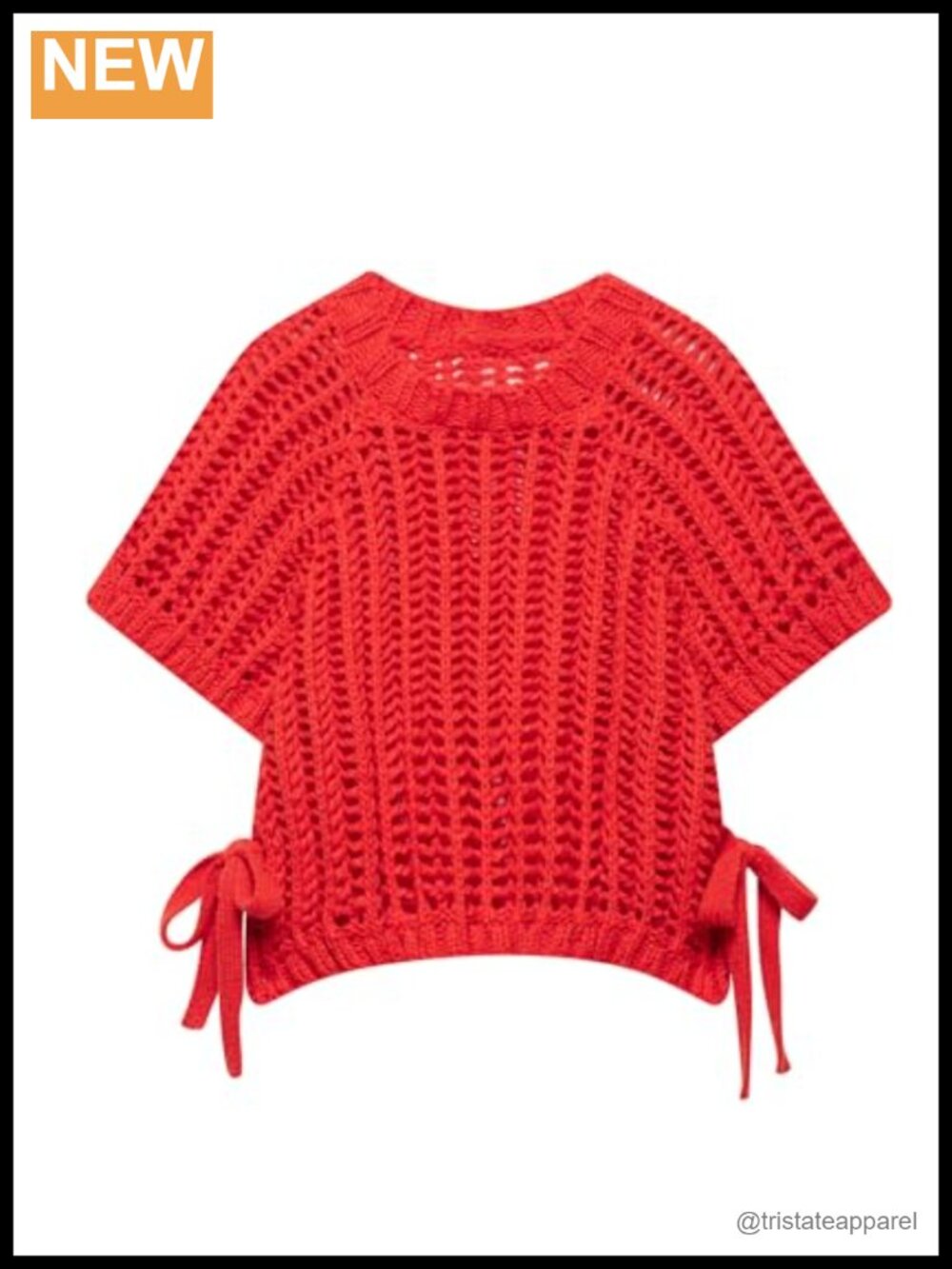 Women's Lightweight Crochet Knit Tank Top Sleeveless Crop Vest with Side Ties